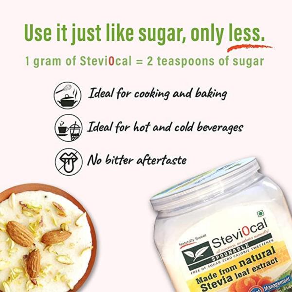 Steviocal Free of Sugar Natural Stevia Sweetener Jar 480gm JioMart