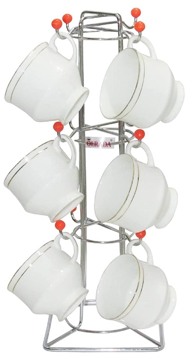 Olrada Stainless Steel Heavy Quality Square 12 Tea Cup/Mug Holder Stand