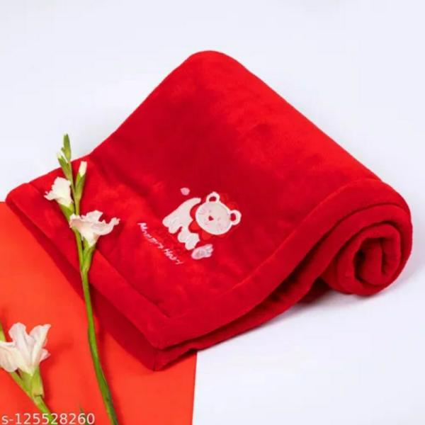 BRANDONN Red Baby Blankets New born double layered Crib Wrapper Cum Top