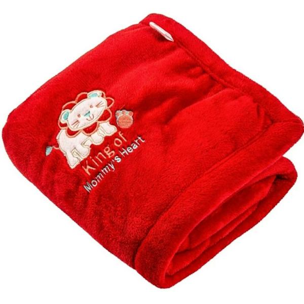 BRANDONN Red Baby Blankets New born double layered Crib Wrapper Cum Top