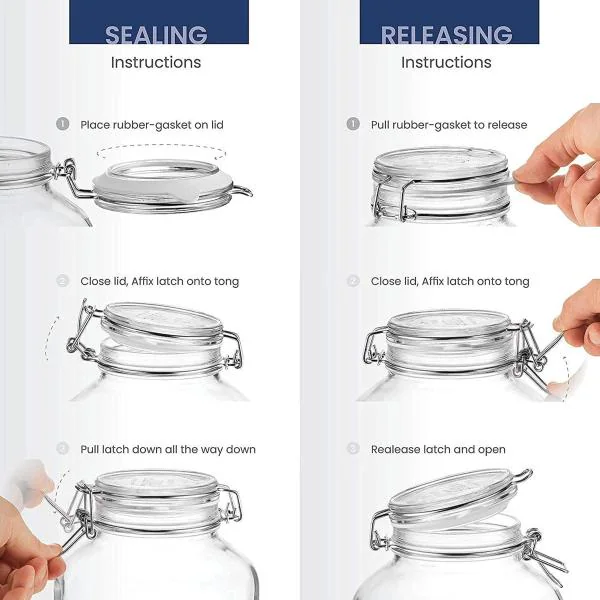Cracker Transparent Stainless Steel, Glass Airtight Canister Kitchen