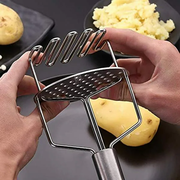 SZONZ Potato Masher Stainless Steel Spring Hand Masher for Potato Pav Bhaji Egg Food Boiled Eggs