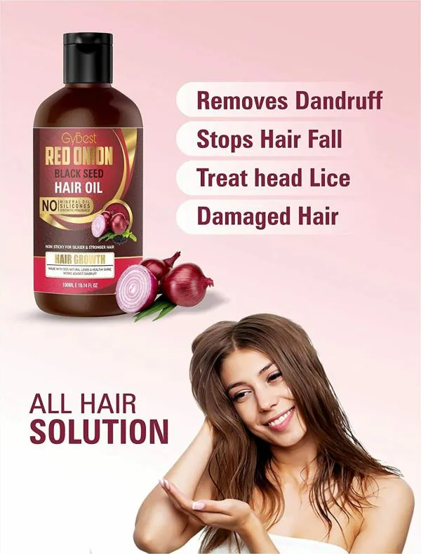 GyBest Onion Hair Oil for Hair Growth and Hair Fall Control - With Black  Seed Oil Extracts - 100 ml - JioMart
