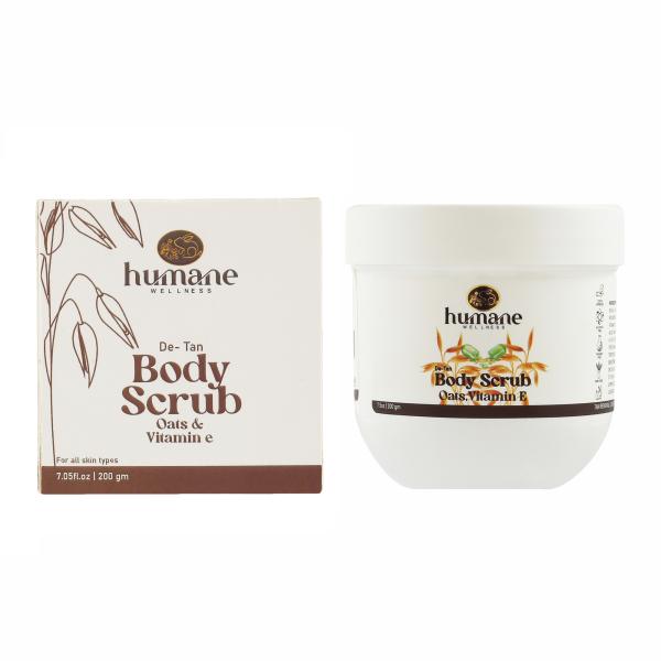 Humane Wellness Detan Body Scrub with Oats and Vitamin E 200 grams JioMart
