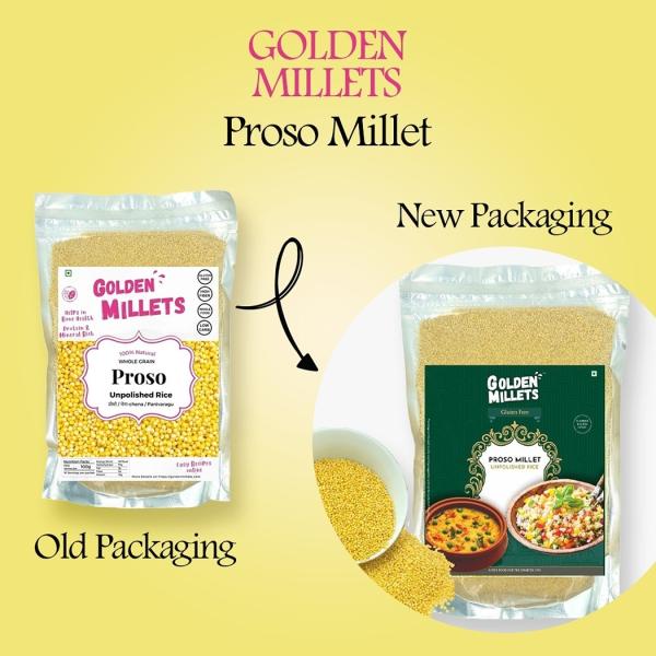 GOLDEN MILLETS Proso Millet 1kg Unpolished Rice 100 Gluten Free