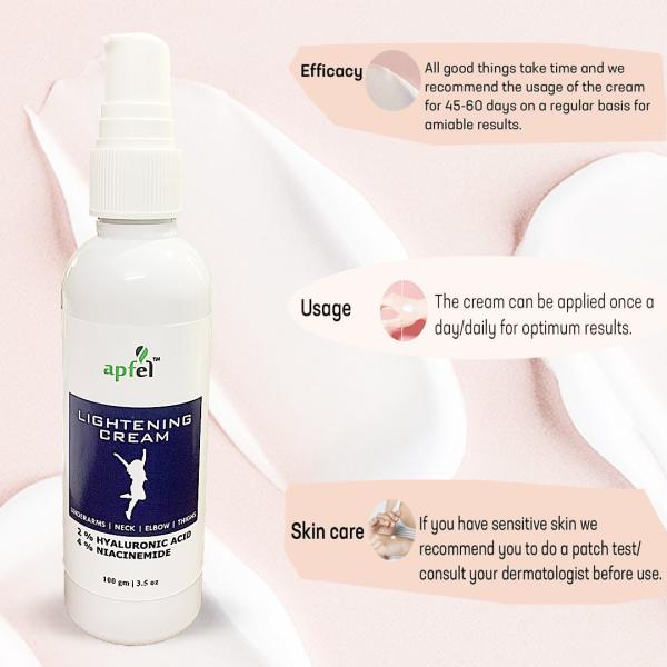 Apfel Lighting Cream PLUS for Under Arms, Inner Thighs, Neck/Knees