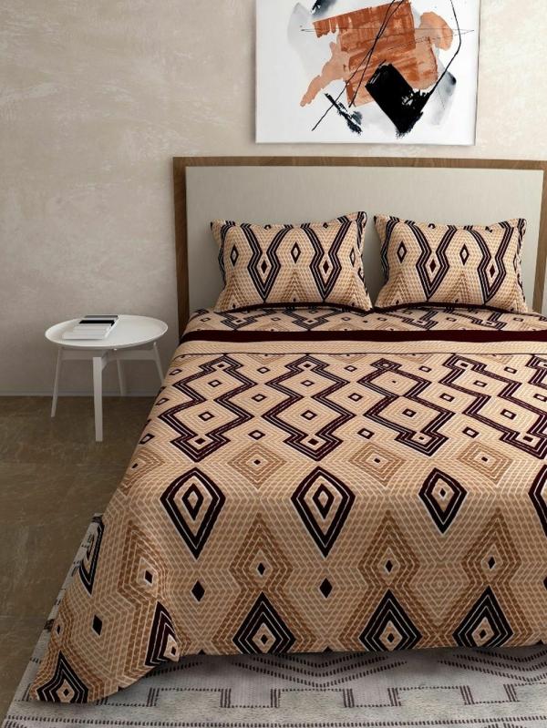 Salona Bichona 100 Cotton 120 Tc Abstract Brown Printed Double