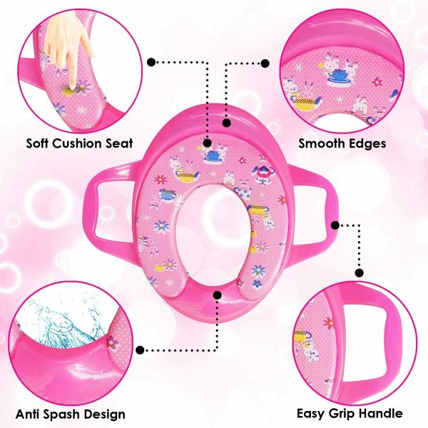Sunbaby Pink Blue Ocean Soft Cushion Baby Potty Seat with Handle JioMart