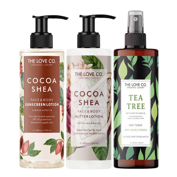 Coco Shea Face & Body Butter Lotion+Coco Shea Sunscreen Lotion+Tea Tree