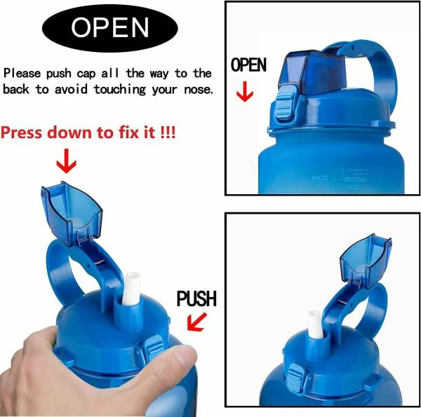 FITBOTT Tritan Sports Water Bottle with Motivational Time Marker