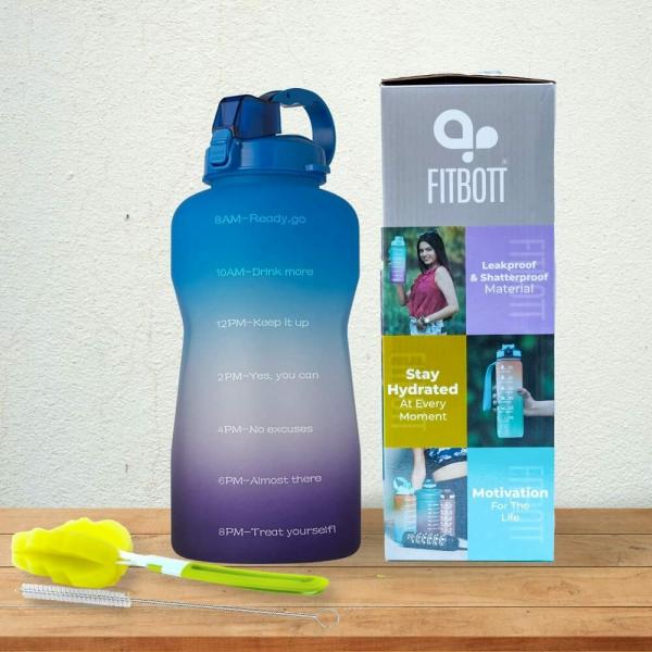 FITBOTT Tritan Sports Water Bottle with Motivational Time Marker