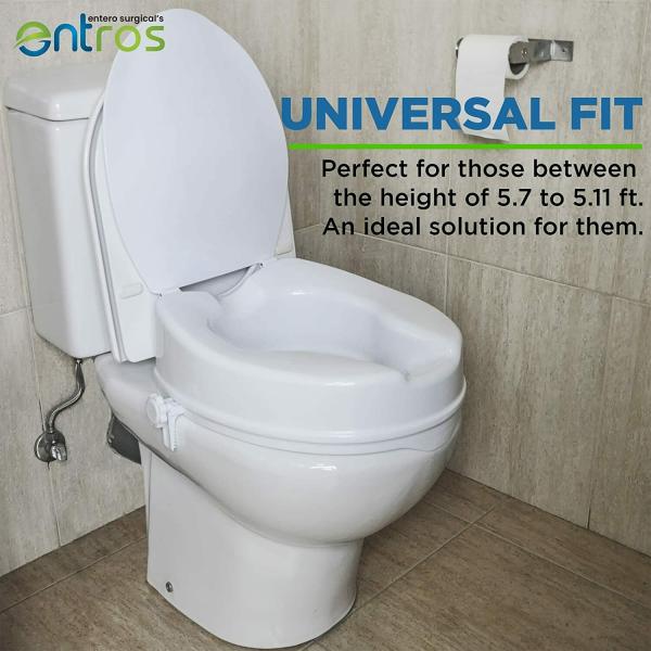 Entros 4 Inch Toilet Commode Seat Raiser Elevator Extension SC7060C