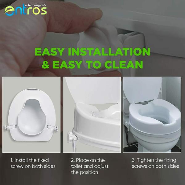 Entros 4 Inch Toilet Commode Seat Raiser Elevator Extension SC7060C
