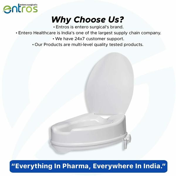 Entros 4 Inch Toilet Commode Seat Raiser Elevator Extension SC7060C