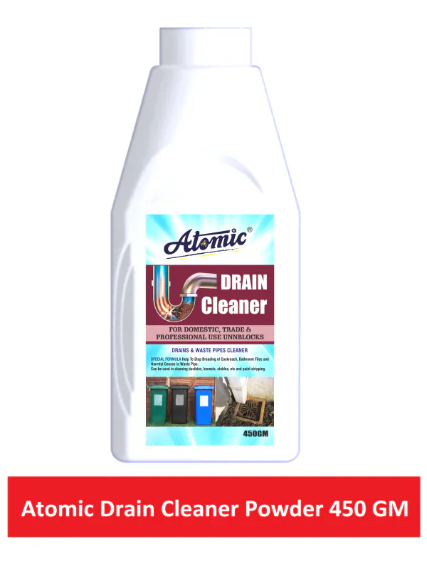 Atomic Drain Cleaner Powder 450 GM for Pipes, Kitchen Sink, Bathroom