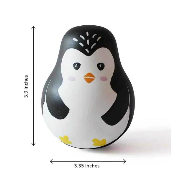 Shumee Multicolor Wooden Penguin Roly Poly Tumbler Wobbling Toy For ...