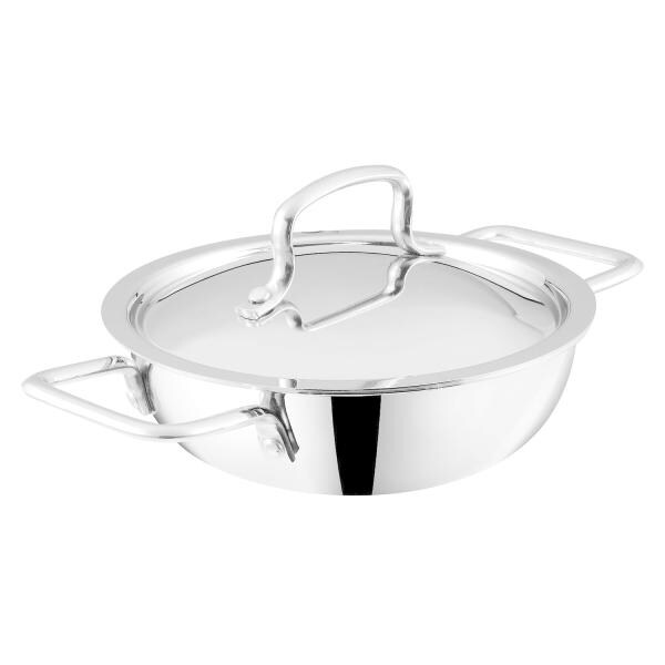Kraft Futuretec 2.4 Litres Triply Stainless Steel Kadai Extra Deep