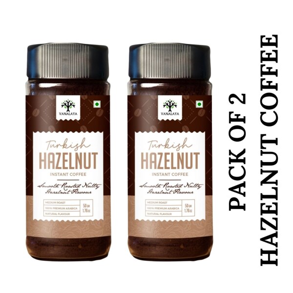 Vanalaya Turkish Hazelnut Instant Coffee Hazelnut Flavoured Coffee 50gm
