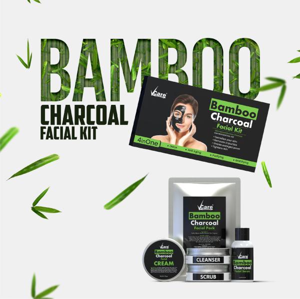 Vcare Bamboo Charcoal Facial Kit with Activated Charcoal for Deep