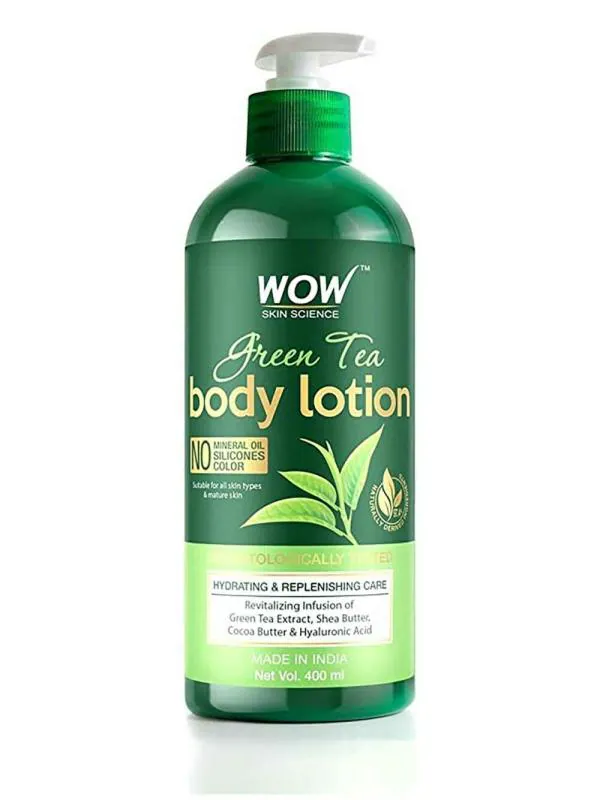 WOW Skin Science Green Tea Body Lotion Hydrating & Replenishing with Green Tea Extract, Shea