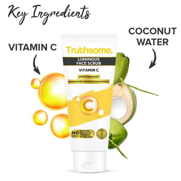 Truthsome Luminous Face Scrub with Coconut Water & Vitamin C For All
