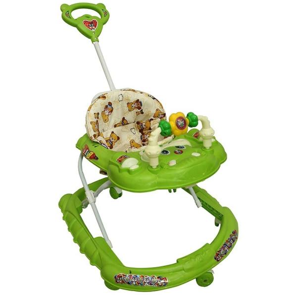 Goyal's Cartoon Baby Adjustable Walker - Music & Rattles with Parental  Handle (Green) - JioMart