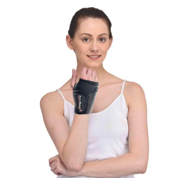 Accusure Black Wrist Wrap Bands Wrist Support With Thumb For Men And