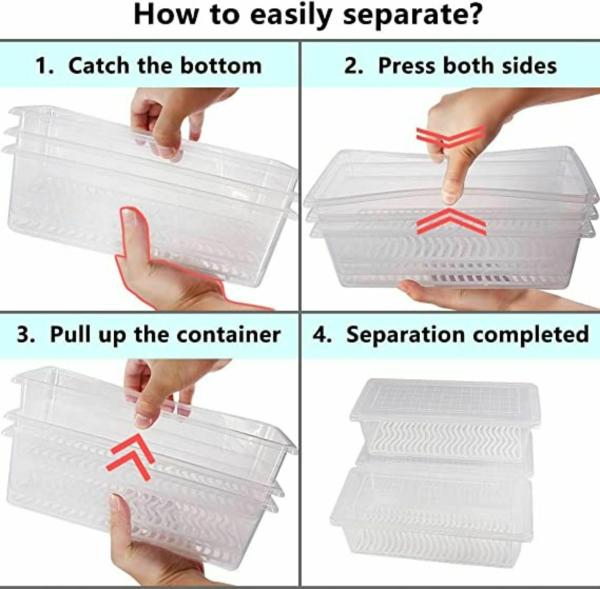 MOLTERA Food Storage Container, Fridge Organizer Case With Removable