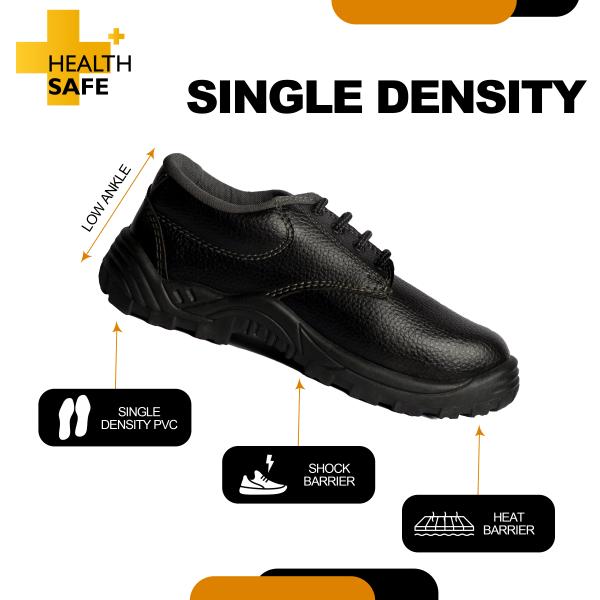 HEALTH SAFE Low Ankle Safety Shoes For Men & Women (Black), Light