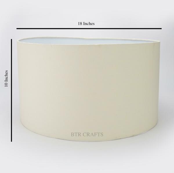 Btr Crafts Cream Cotton Texture Drum Hanging Lamp Shades (18 Inch