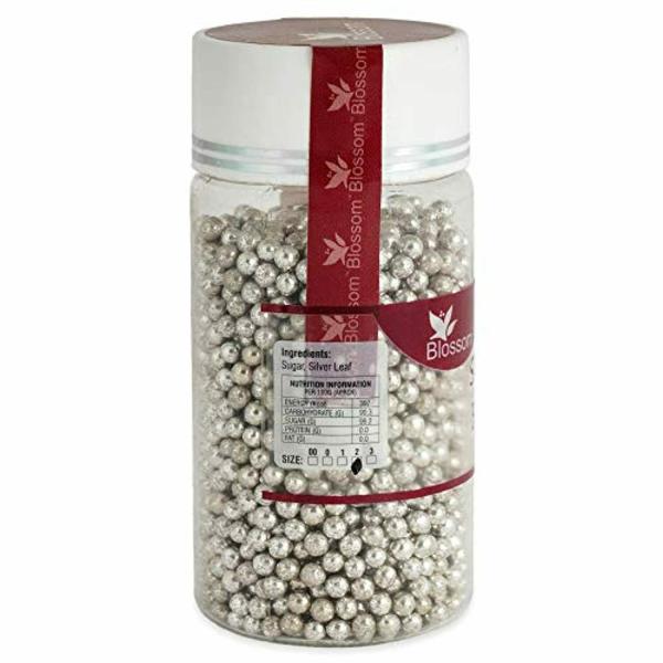 BLOSSOM Edible Silver Balls Sprinkles for Cake Decoration (Size 2) 700