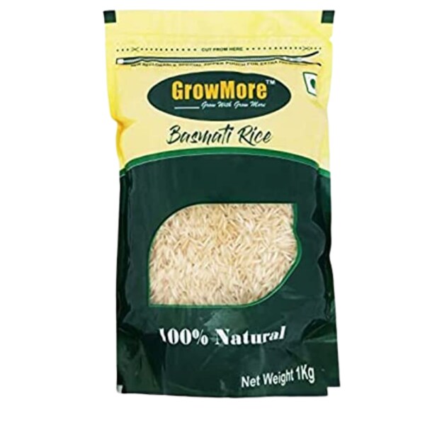 GROW MORE Basmati Premium Rice 3 kg & Rajma Chitra 2 kg (Super Saver