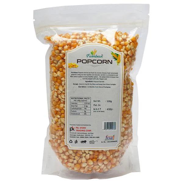Farmbean Popcorn Seeds & 100 Popping Kernels 500gms A Grade Popcorn