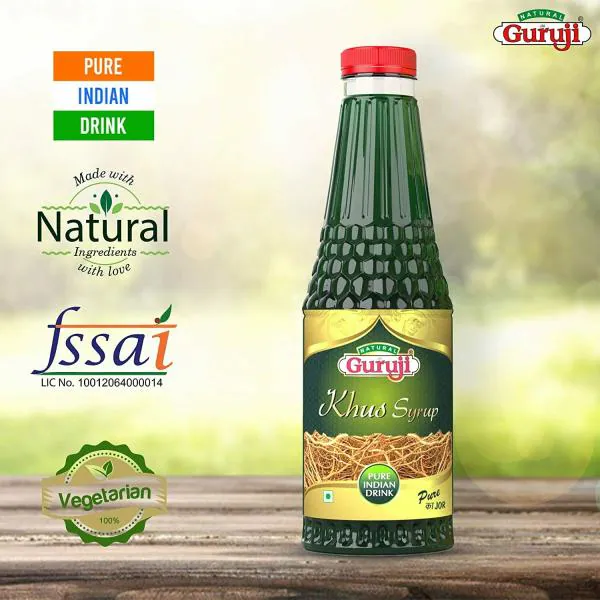 Natural Jai Guruji Rose & Khus Syrup Each 750ml (Pack of 2) JioMart