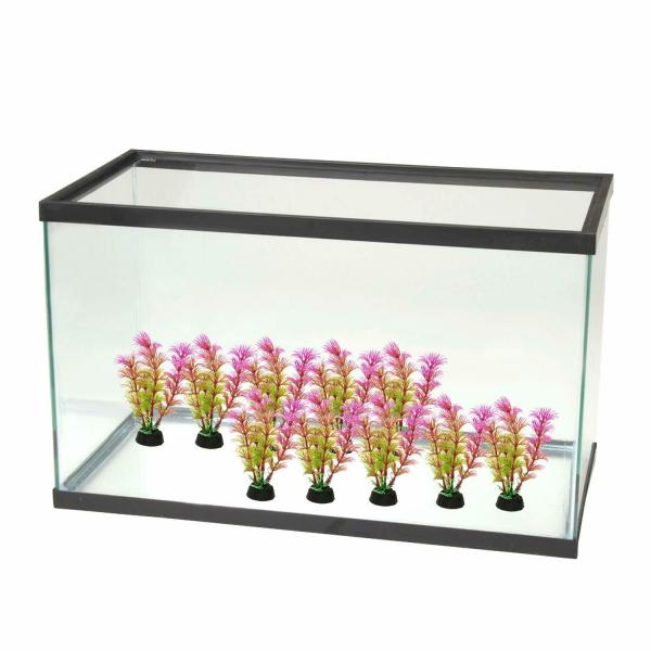 Jainsons Pet Products Aquarium Decorations Fish Tank Artificial Pink and Green Water Plants Made