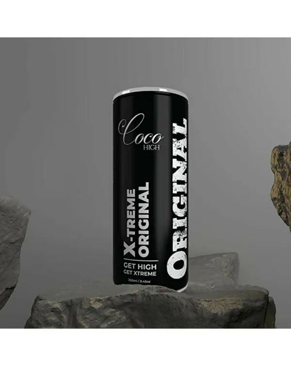 COCO HIGH Natural Energy Drink , 250 ml x 8 Cans , Carbonated Energy