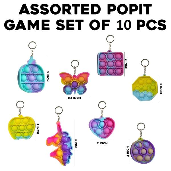 Enorme Push Pop It Rainbow Bubble Fidget Keychain Popping Sensory Toy