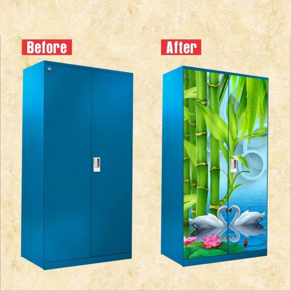 WallWear Almirah Stickers Self Adhesive Almirah Door Sticker