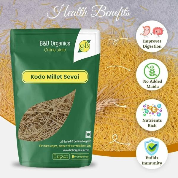 B&B Organics Kodo Millet / Varagu / Kodra Vermicelli 180 g (Pack of 3) JioMart