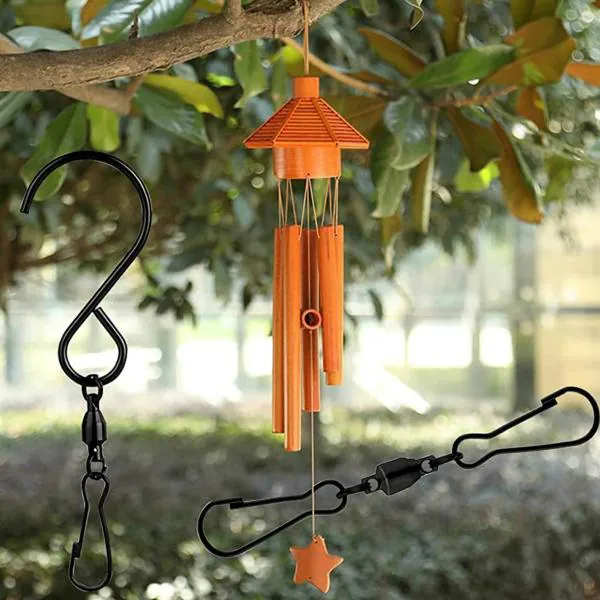 Hasthip Black Stainless Steel Swivel Hooks Clips For Windsocks, Wind