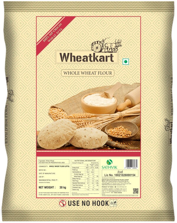 Wheatkart Whole Wheat Atta 30 KG JioMart