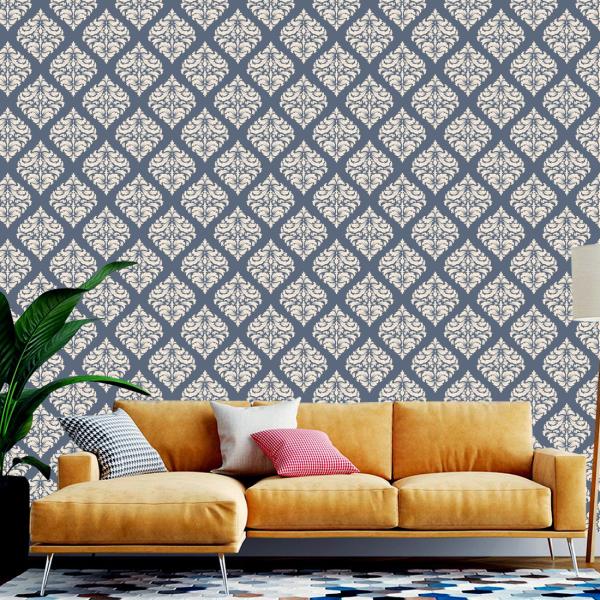WallWear Wallpapers & Wall Stickers Model (BlueStencil) Pack Of 1 Roll  (40x300) cm Wallpaper For Walls Self Adhesive Peel and Stick For Home|  Kitchen| Bedroom| Drawing Room - JioMart