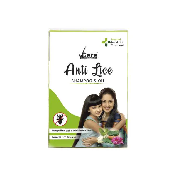 Vcare AntiLice Shampoo and Oil Combo Pack (Pack of 2), Removes Lice
