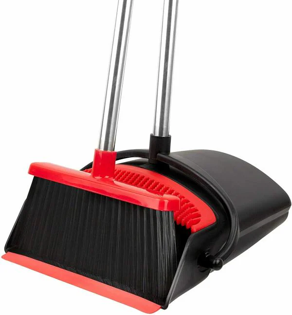 Broom and Dustpan Set for Home,Upright Dust Pan Combo Sweep Set Broom and Dustpan Set 