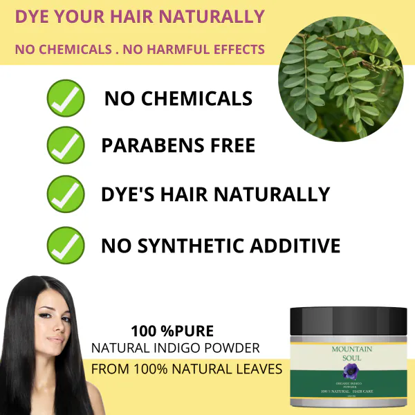 Mountain Soul Organic Indigo Powder | Pure, Natural and USDA Organic| for Hair  Colour 100gm - JioMart