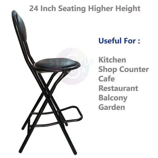 Streetup India 24 Inch Seating Height Folding Stool Chair for Kitchen