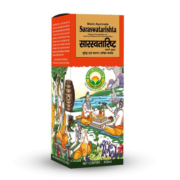 Basic Ayurveda Saraswatarishta Natural Formulation With Gold 450 ml