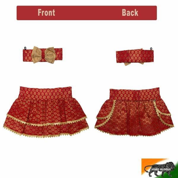 Lulala Ethnic Wear Traditional Indian Dogs Clothes Silk Brocade Lehenga
