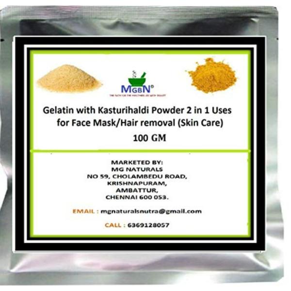 MGBN Gelatin With Kasturihaldi Powder Mix 2 In 1 Use For Face Mask