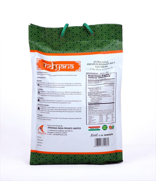 Indiyana Basmati XXL Long Grain Premium Basmati Rice Pack of 5kg with